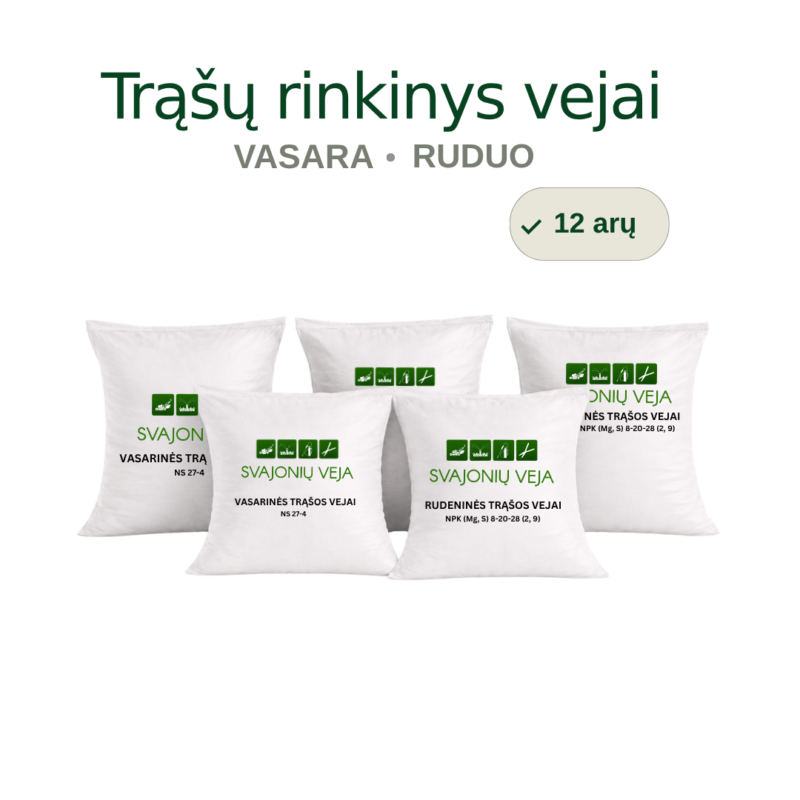 trąšų rinkinys vejai vasarai ir rudeniui profesionaliam sezoniniam vejos tręšimui
