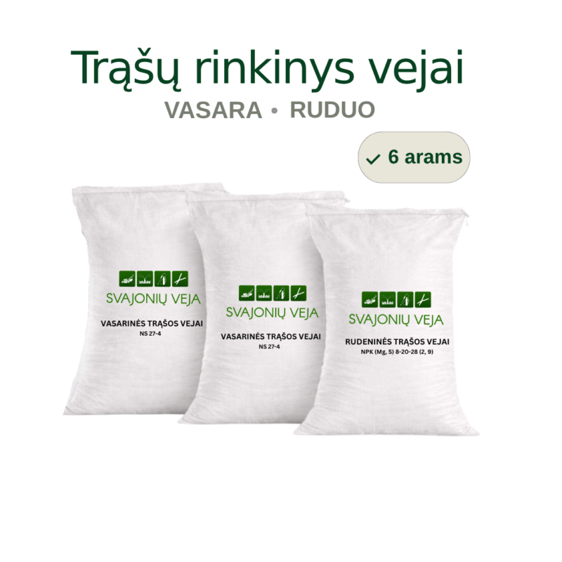 trąšų rinkinys vejai vasarai ir rudeniui profesionaliam sezoniniam vejos tręšimui